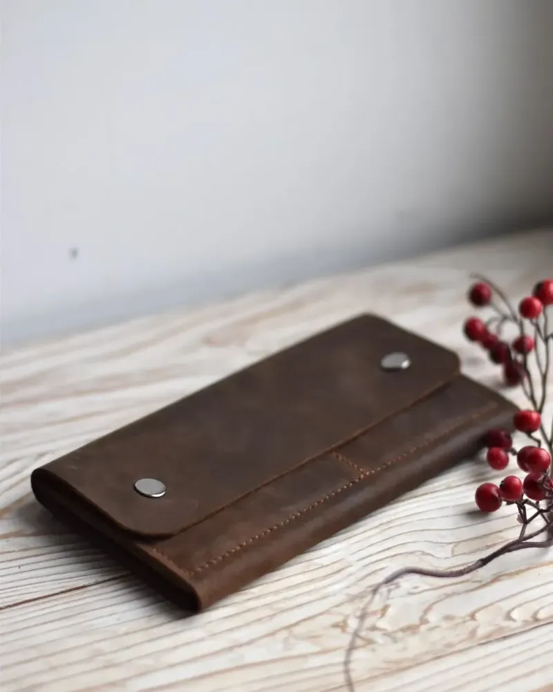 Кожаный кошелек женский Crazy chocolate — Основной