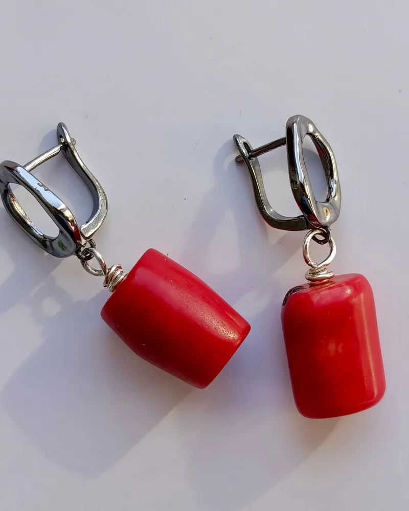 Серьги с кораллом