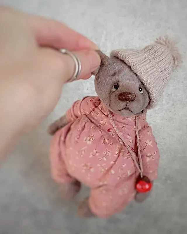 Мишка Тедди Лия, светло-коричневый, 16 см