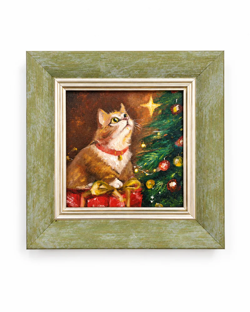 Мини-картина "Котик со звездочкой" 10х10см