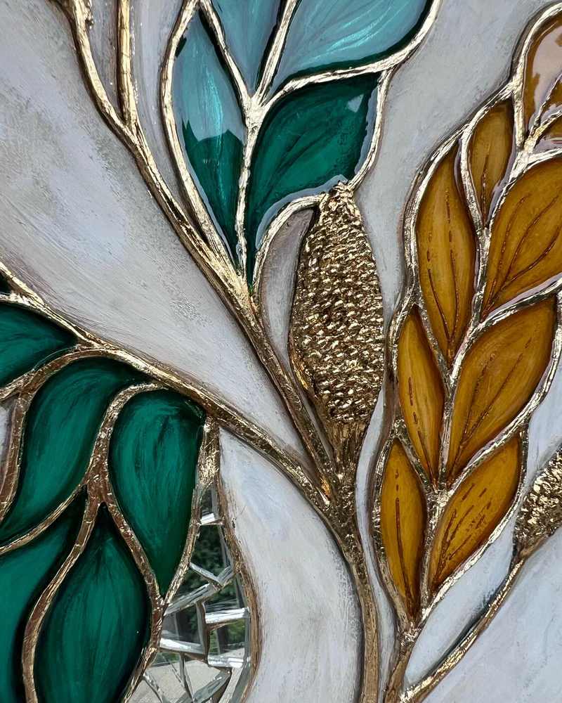 Картина «Листья магнолии» овал, 30×40 см