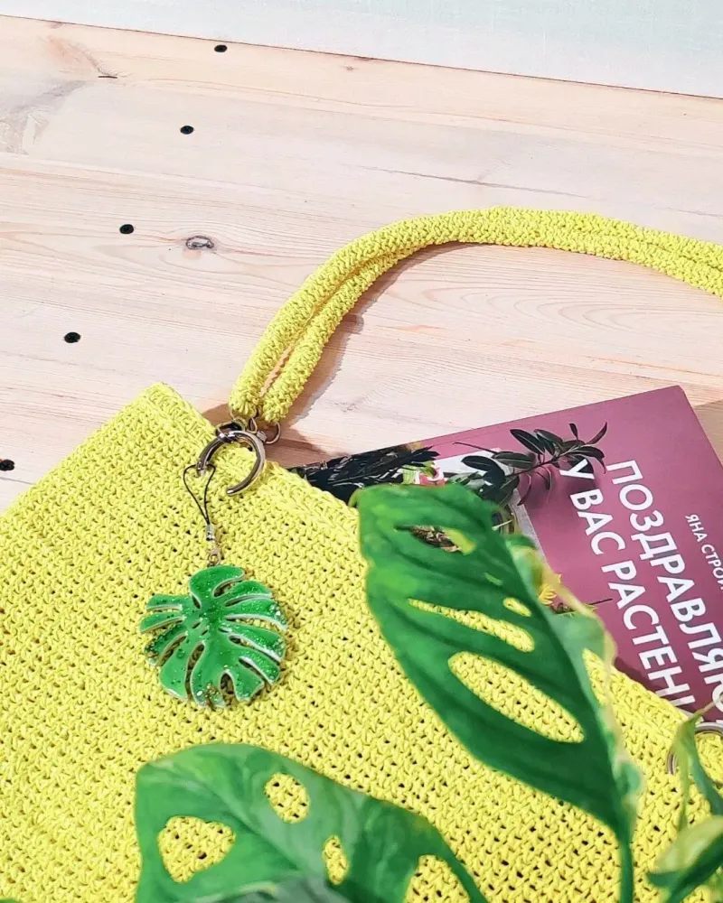 Сумка-шоппер из натуральной рафии — Лимонный