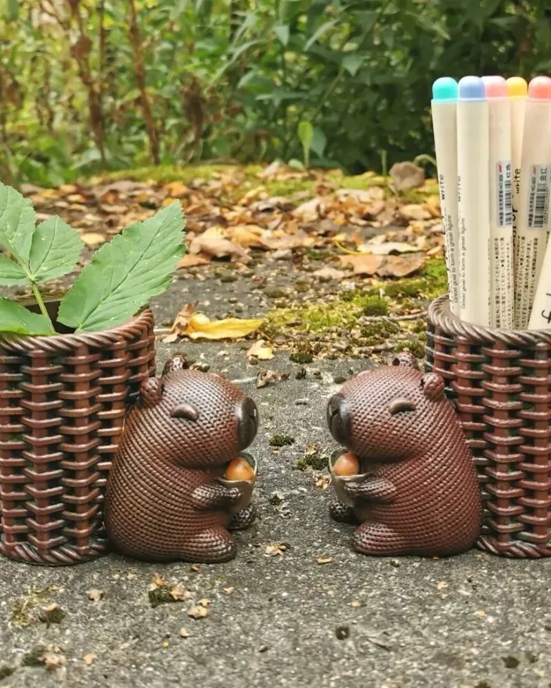 Капибара с корзинкой, кашпо