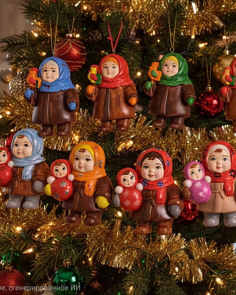 елочная игрушка дети СССР — девочка с неваляшкой