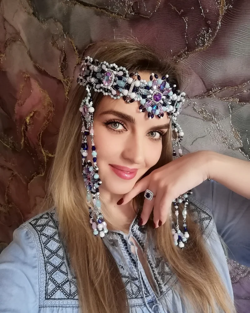 Очелье хрустальное, славянское "Грёзы Василисы" от Славеры