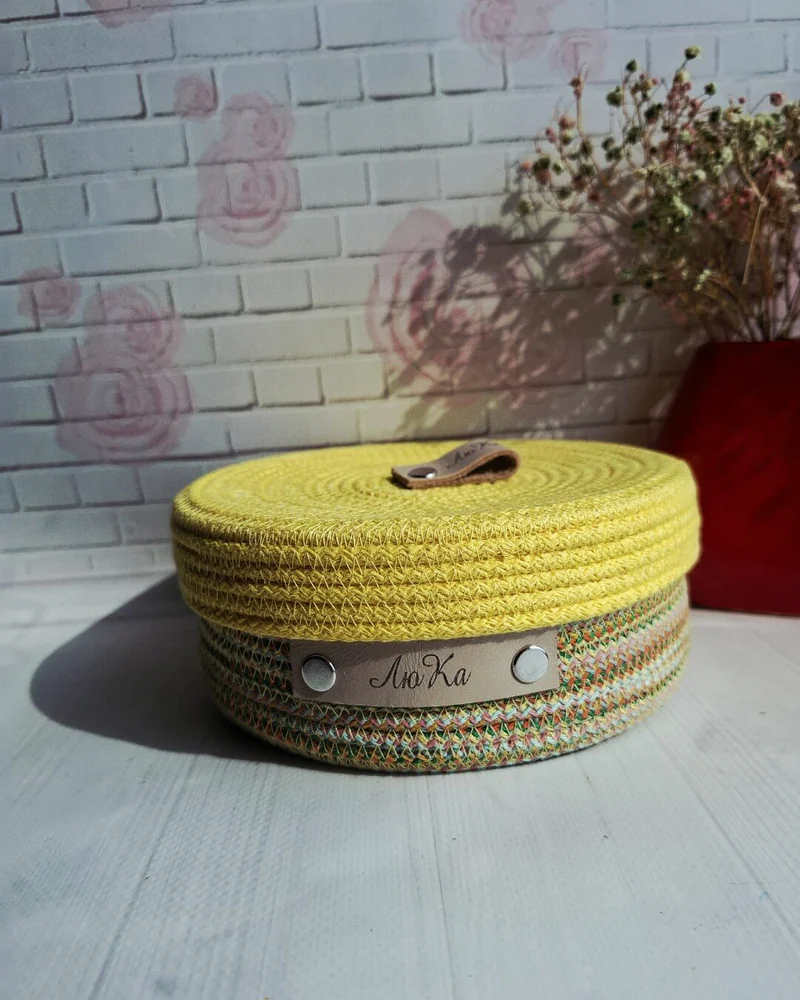 Корзина из хлопкового шнура — мультиколор