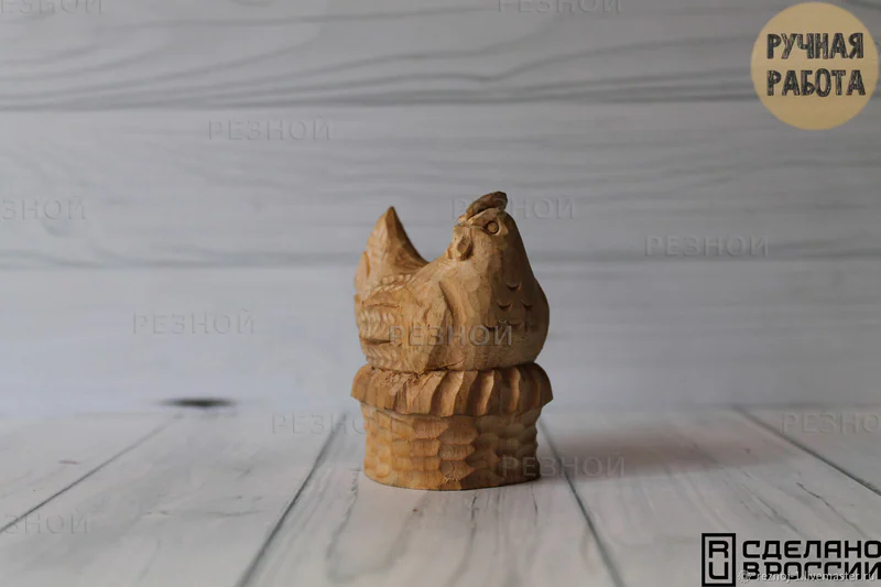 Богородская игрушка. Курочка в корзинке