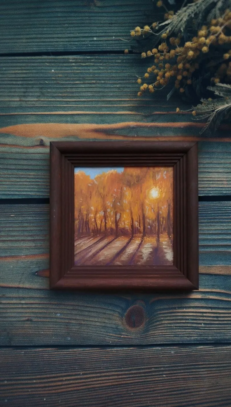 Рисунок «Осенний парк» в рамке