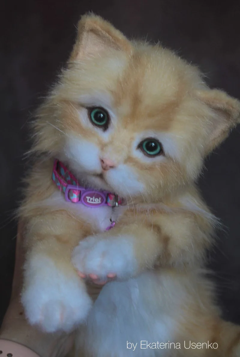 Реалистичный котенок, рыжий
