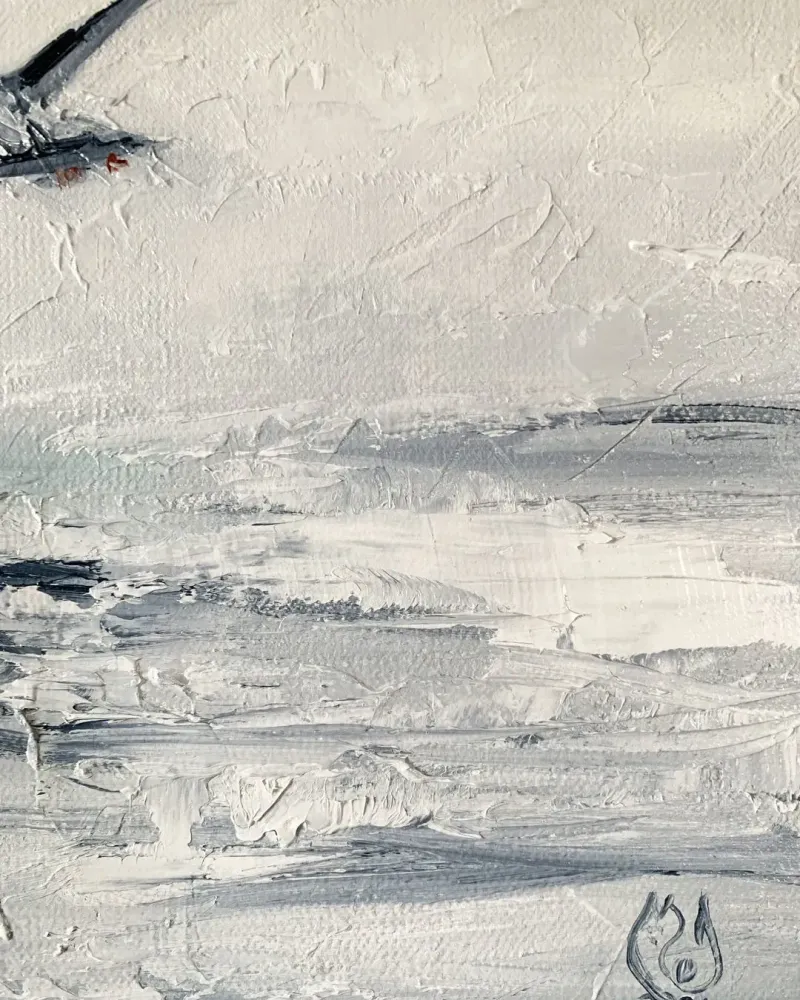 Чайки. Картина маслом 30×60 см — 30×60 см