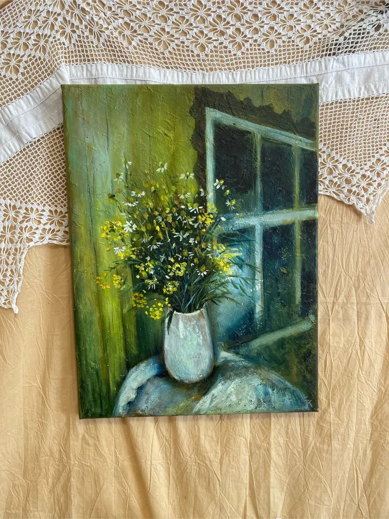 Картина «Полевые цветы», масло, 30×40 см