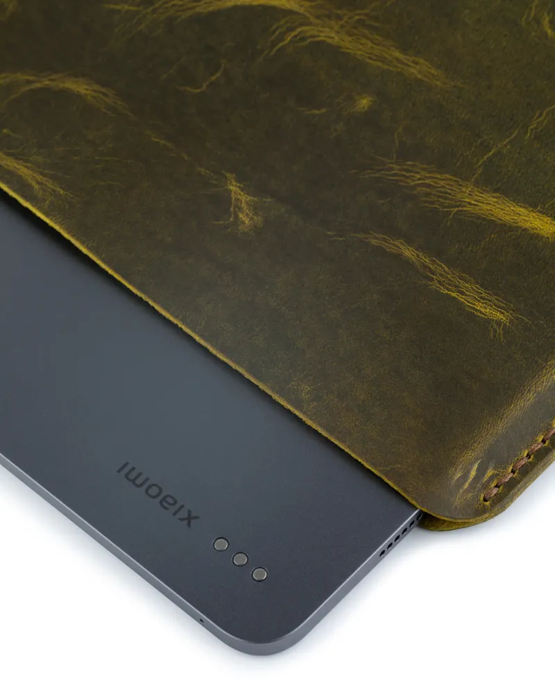 Кожаный чехол для планшета Xiaomi Pad 6 горизонтальный — Лайм