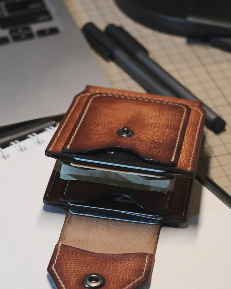 Зажим для денег из кожи растительного дубления, Vintage