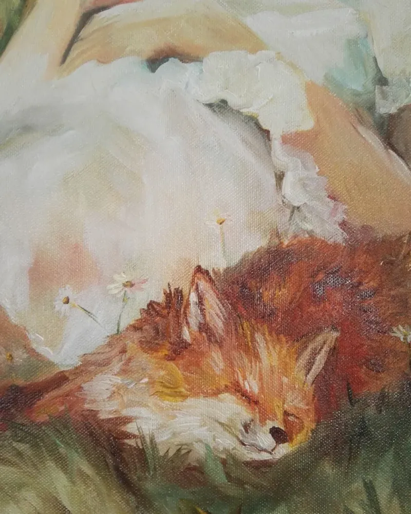 Сон в летний день. Картина маслом 60×60 см — 60×60 см