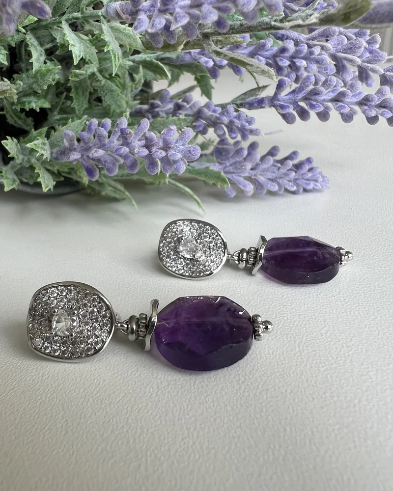 Серьги из аметиста «Черника»
