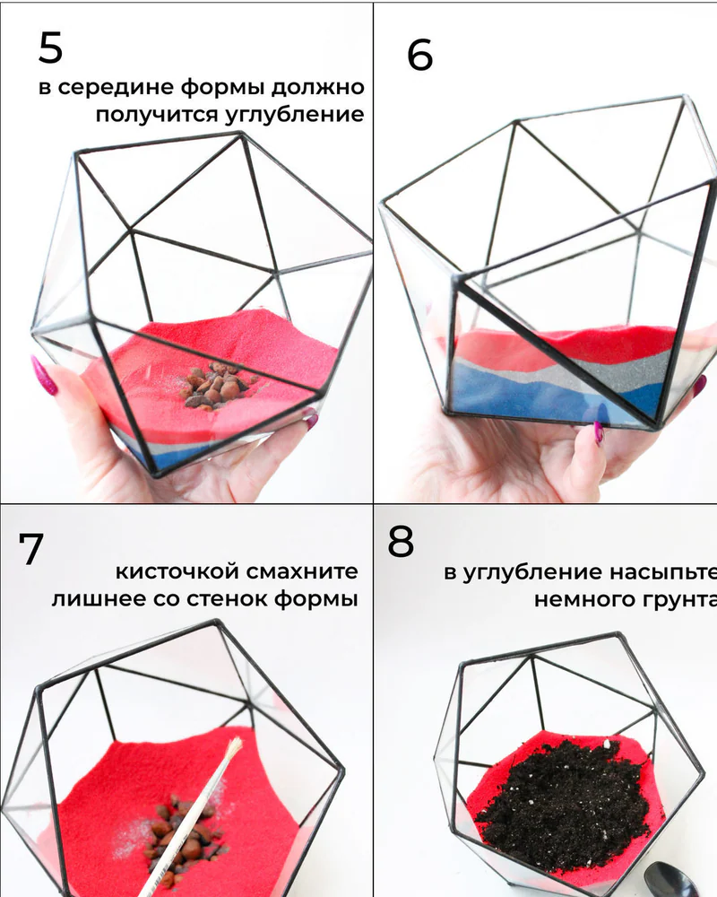 Флорариум, Набор для самостоятельной сборки флорариума Синий — Основной