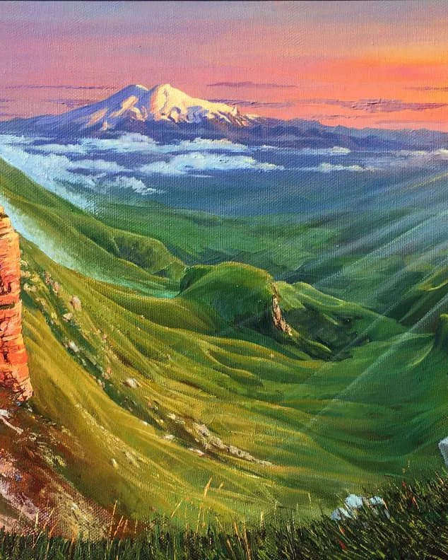 Вид на Эльбрус с плато Бермамыт