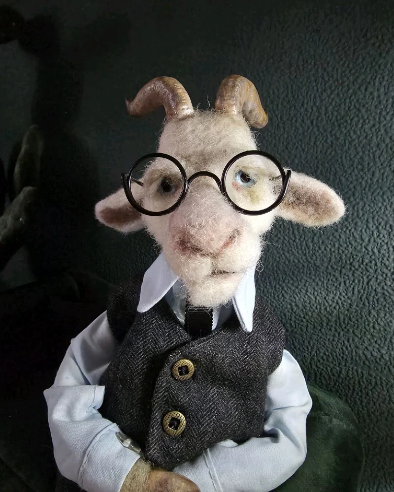 Козлик Зигмунд. Игрушка из шерсти