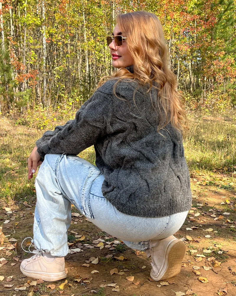 Свитер "Серый меланж" — Серый, размер М