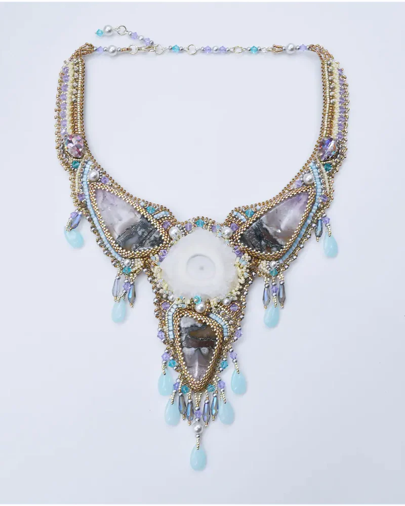 Авторское колье с аметистами и Swarovski