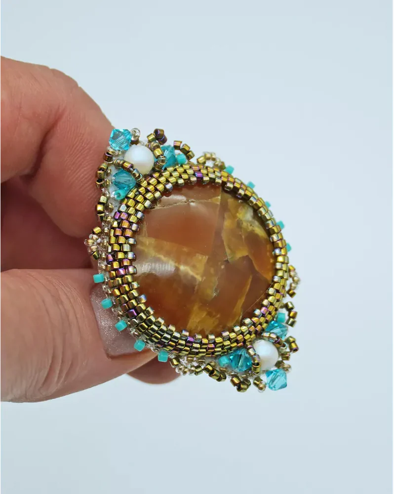 Кольцо с симбирцитом и Swarovski