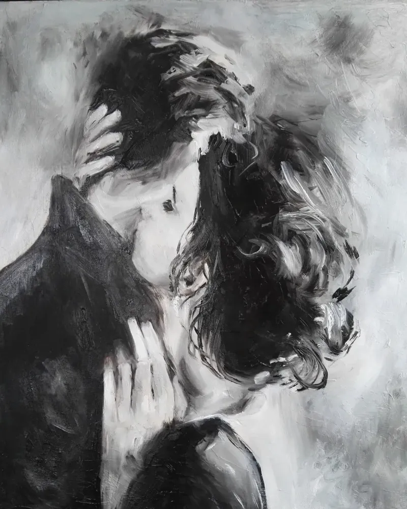 Поцелуй. Картина маслом 50×60 см — 50×60 см