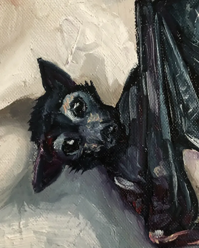Летучая мышь. Картина маслом 30×30 см — 30×30 см