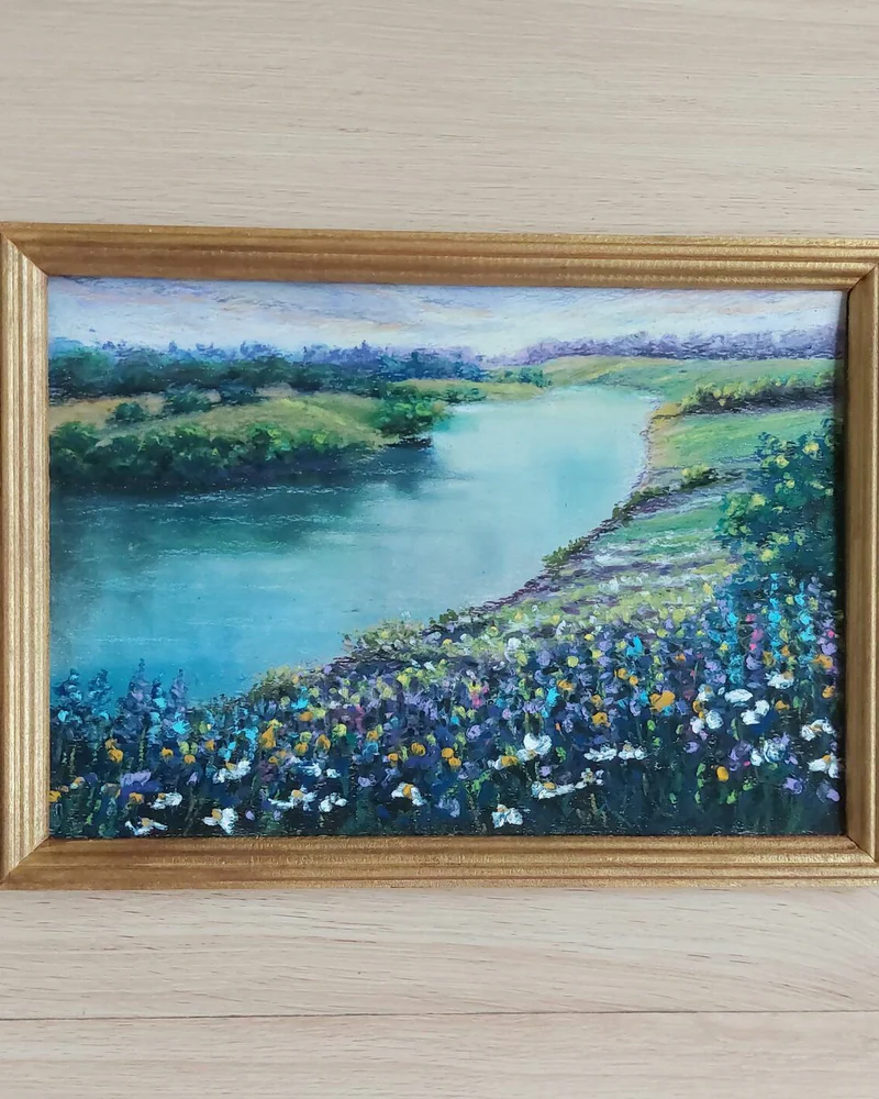 Картина Летний деревенский пейзаж