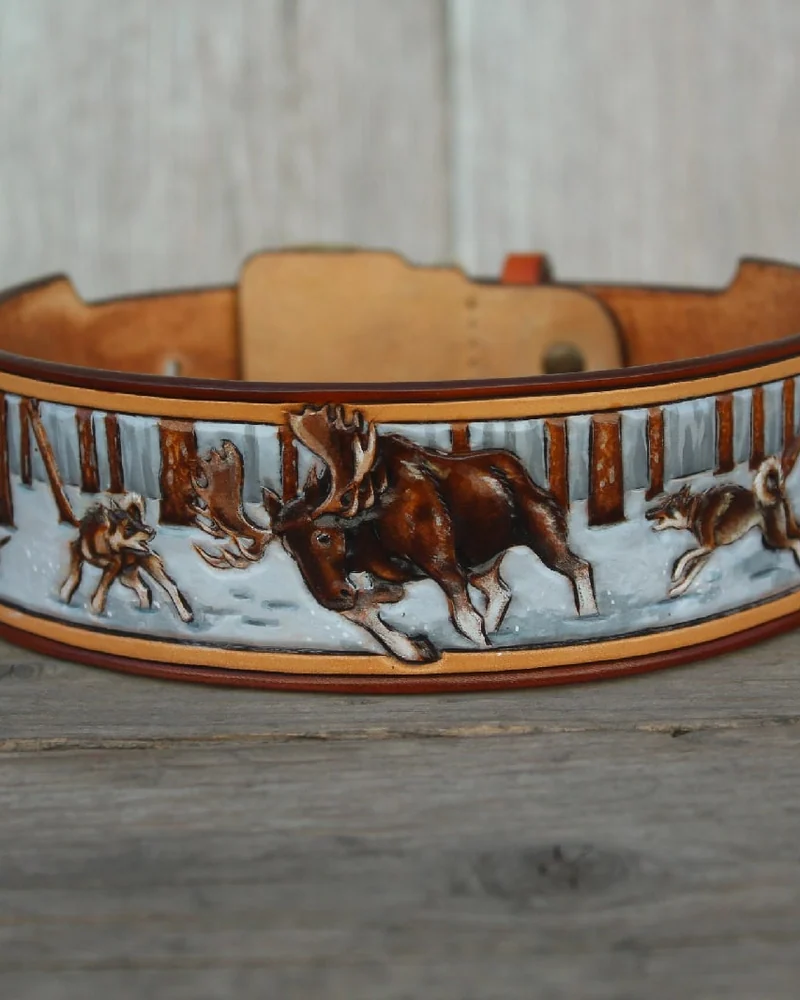 ошейник и поводок из натуральной кожи