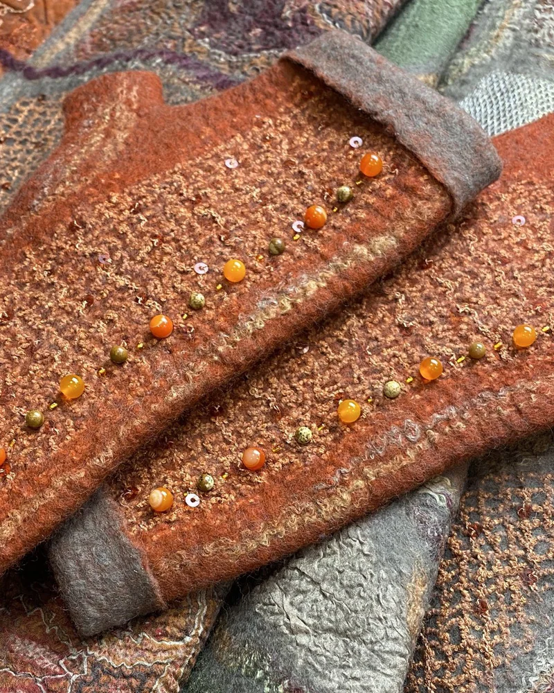 Митенки валяные из шерсти мериноса «Ginger»