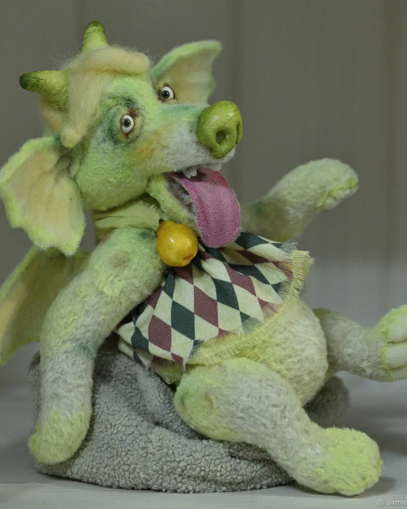 Тедди Зверята:Авторская Коллекцилнная Тедди Игрушка Дракон Грушенька