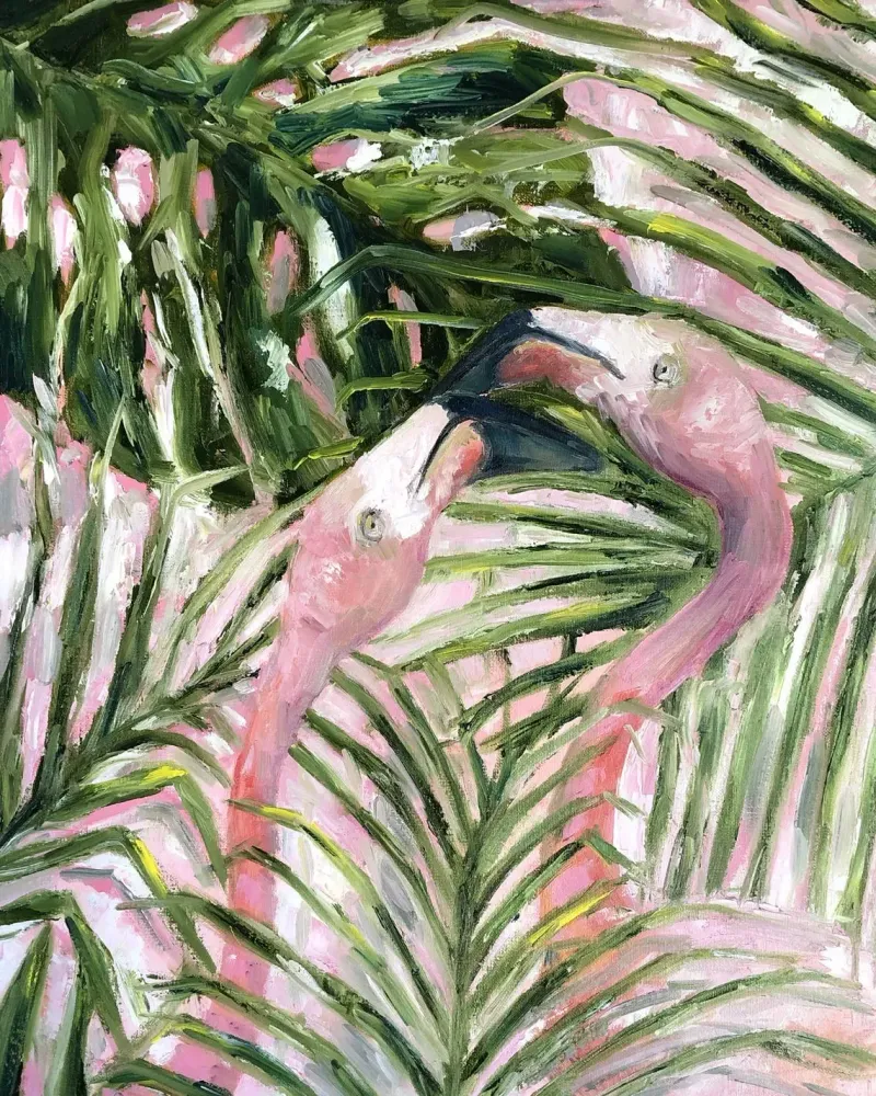 Фламинго. Картина маслом 50×60 см — 50×60 см