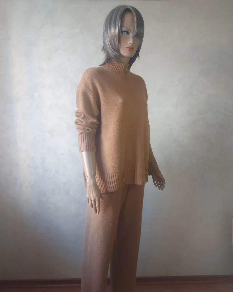 Костюм женский вязаный — кэмел — Кэмел