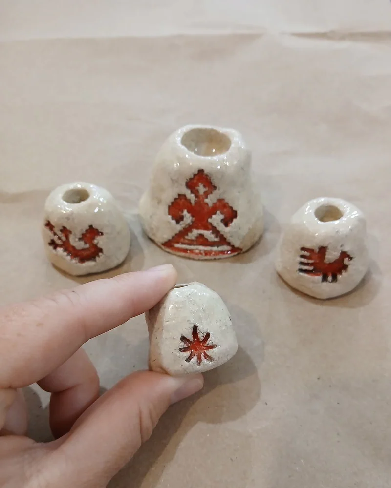 Белый подсвечник «Славянский» с травами