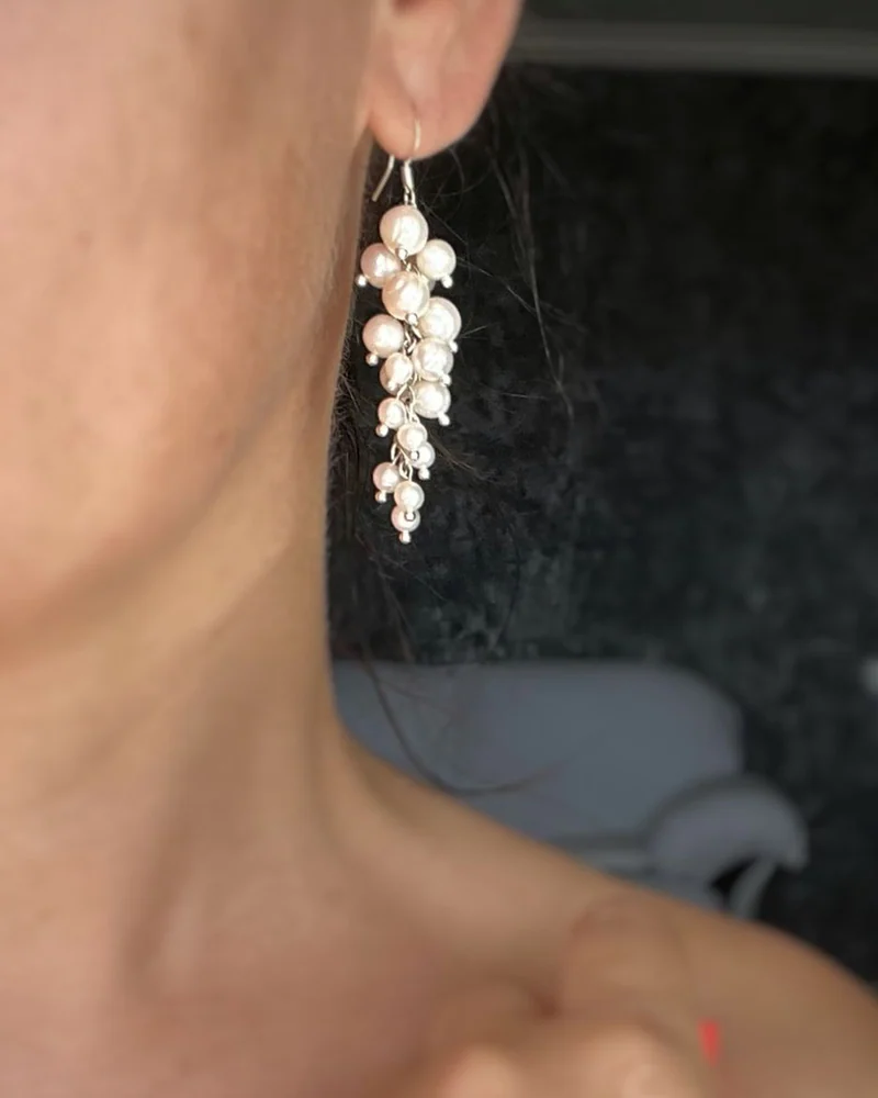 Серьги грозди из жемчуга