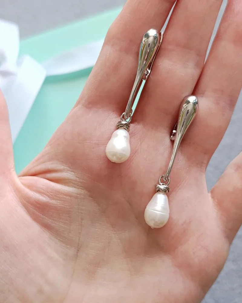 Серьги с натуральным жемчугом