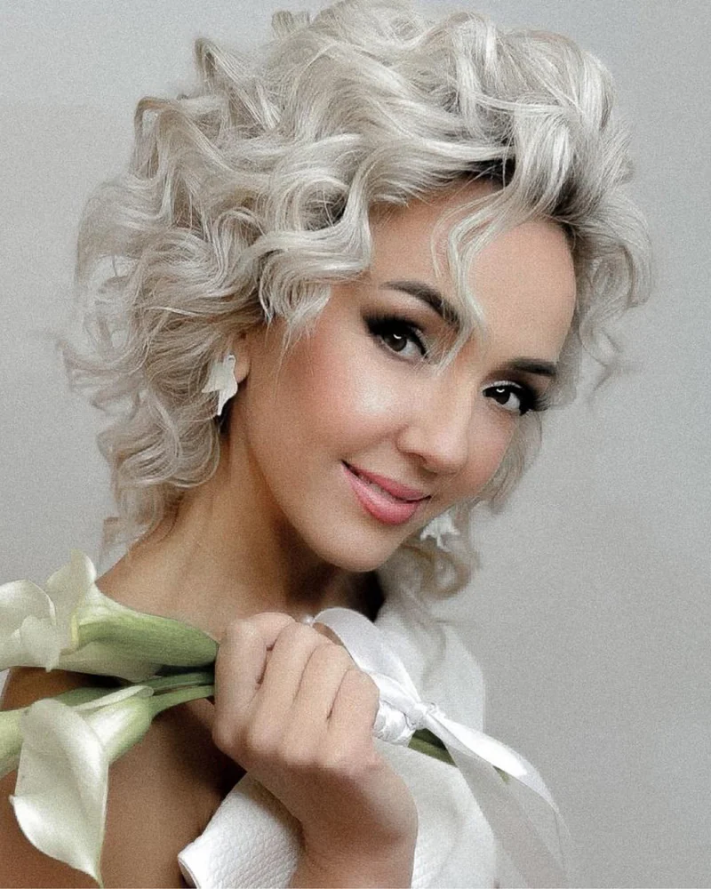 Серьги свадебные «Моно лотос»