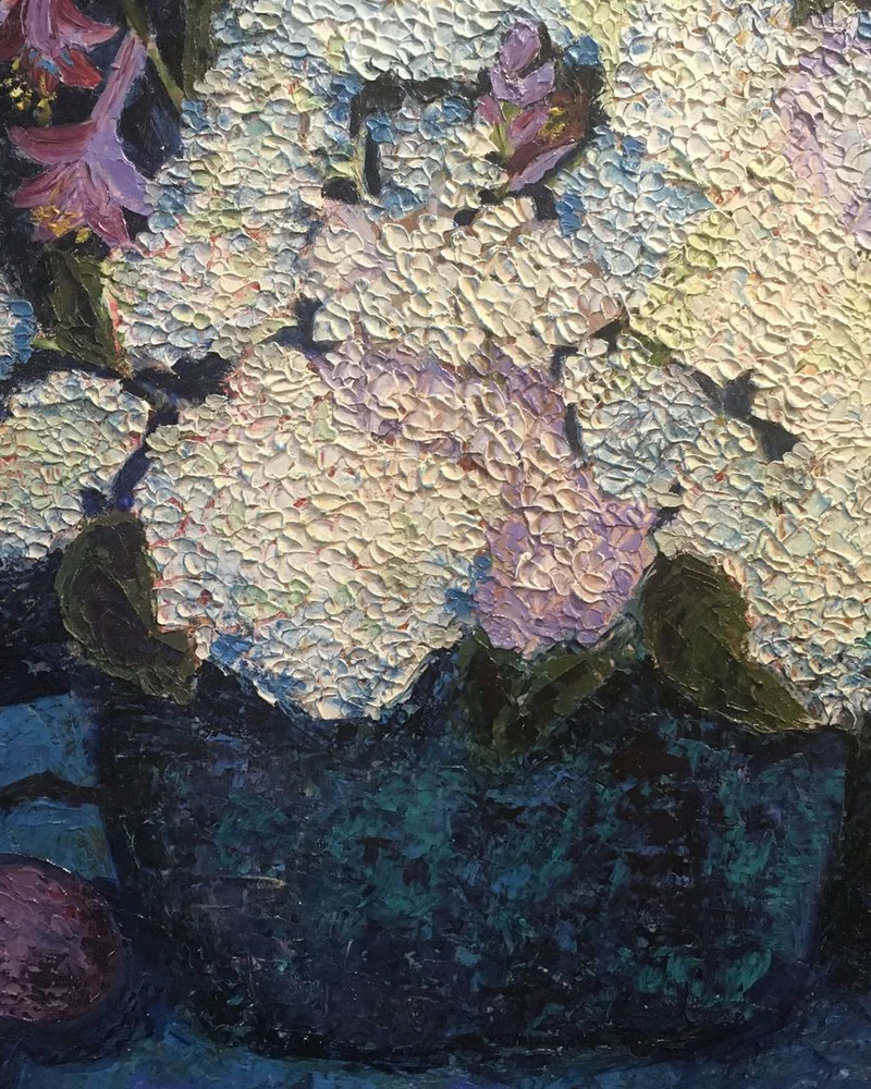 Картина маслом Гортензия