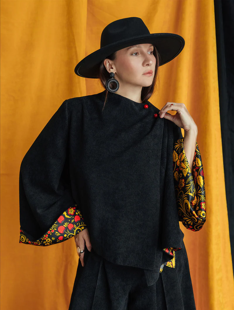 Жакет а-ля рус из вельвета и шёлка