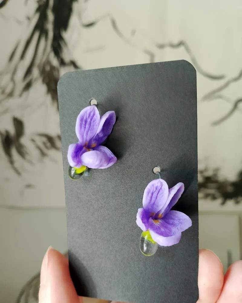 Серьги фиалки Violets — Фиолетовые цветы
