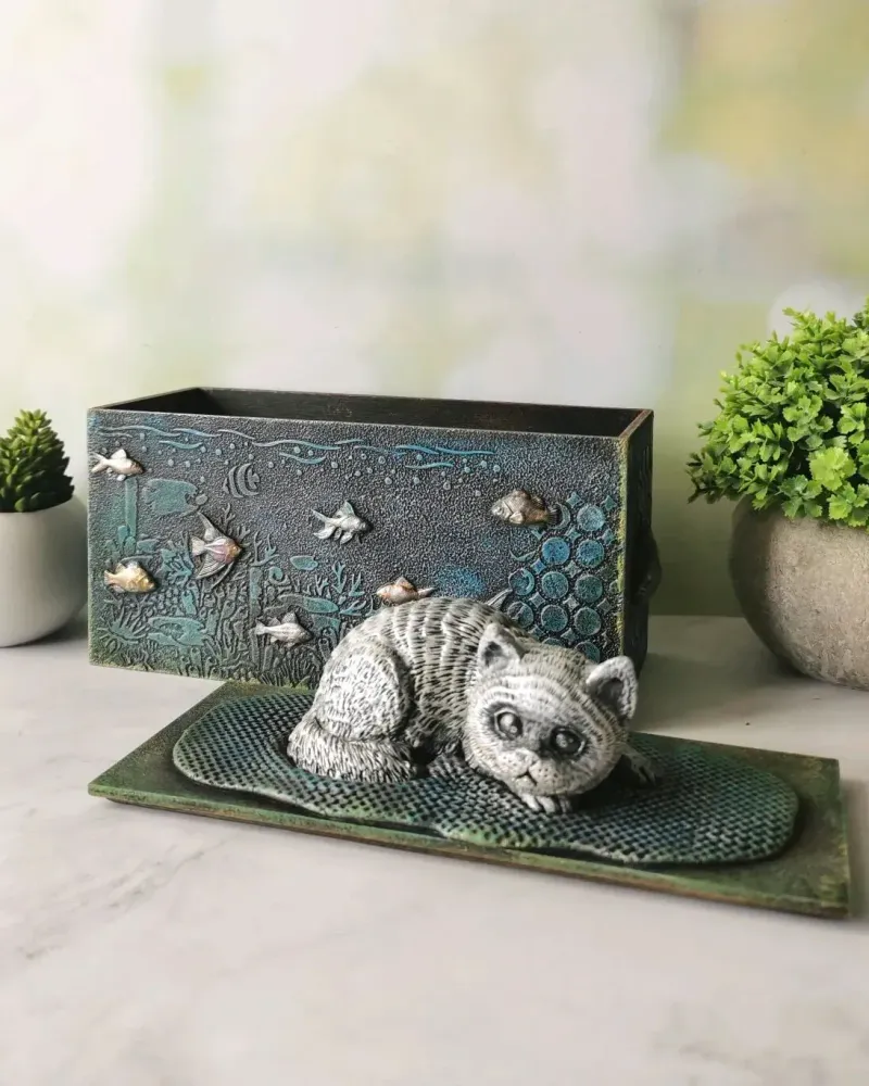 Шкатулка «Кот и аквариум»