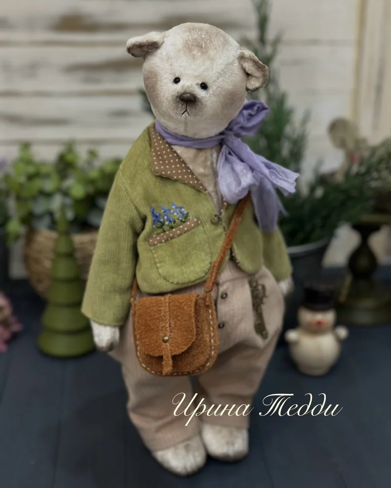 Большой белый мишка 28 см