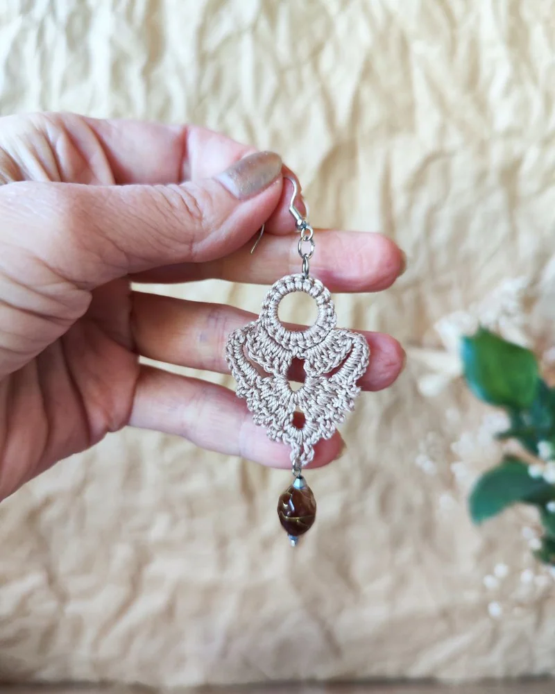 Вязаные серьги