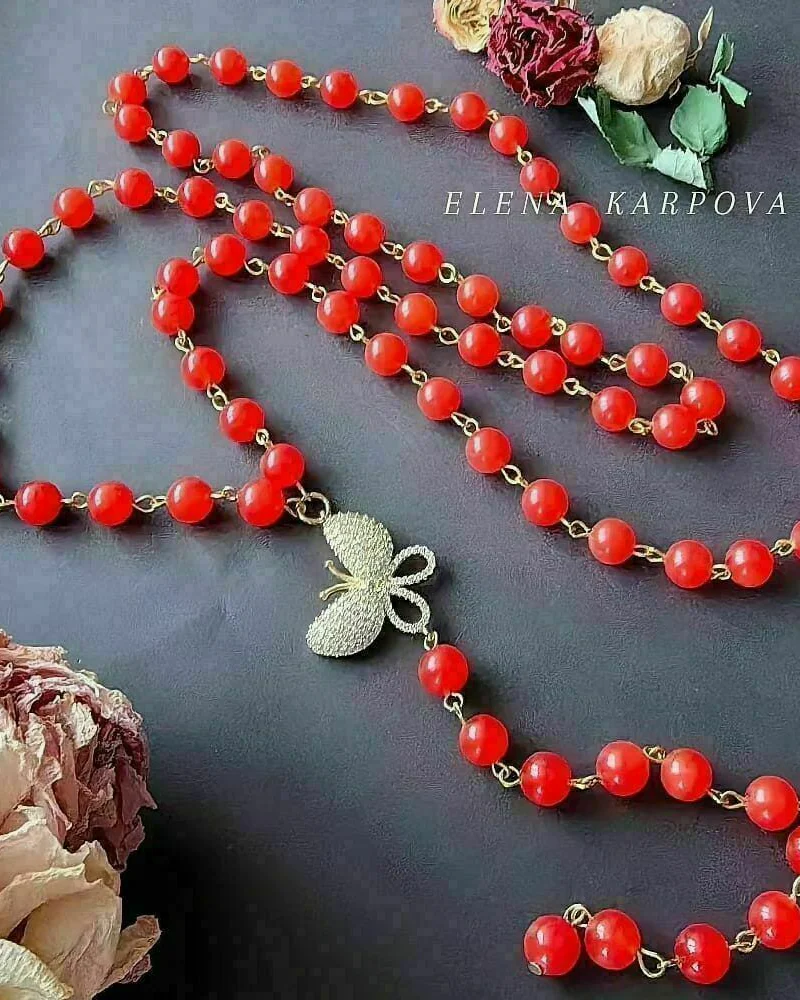 Колье с агатами