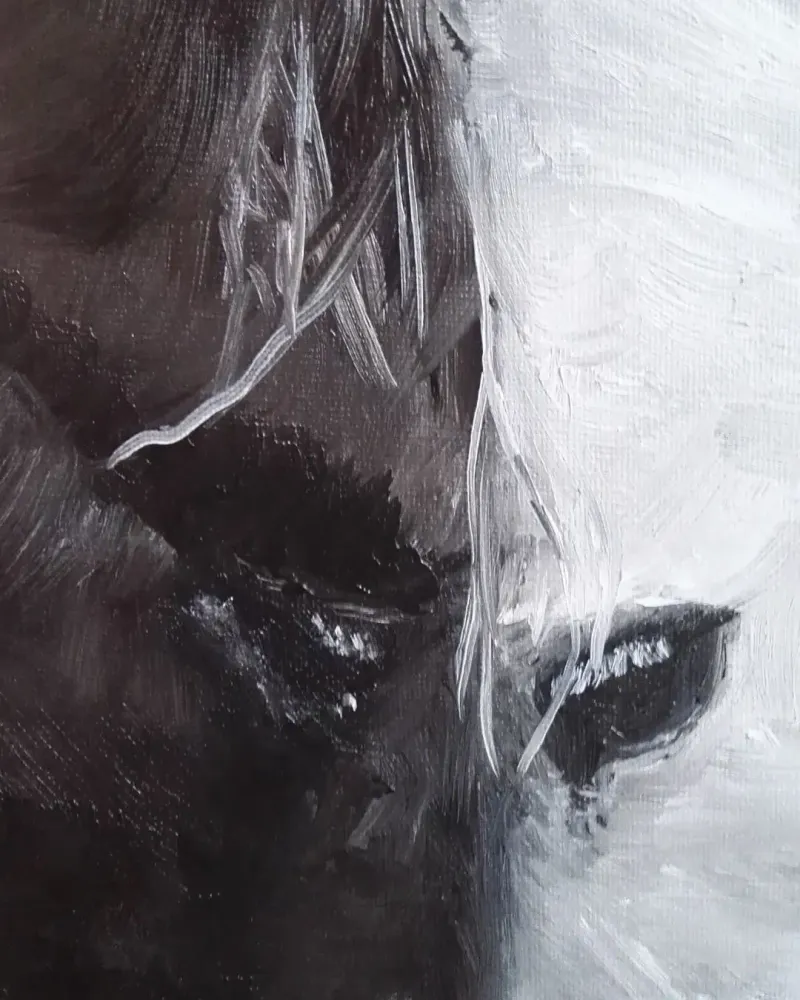 Лошади. Картина маслом 20×30 см — 20×30 см