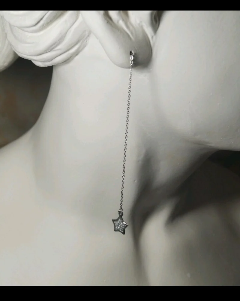 Серьги асимметричные "Луна и звезда"
