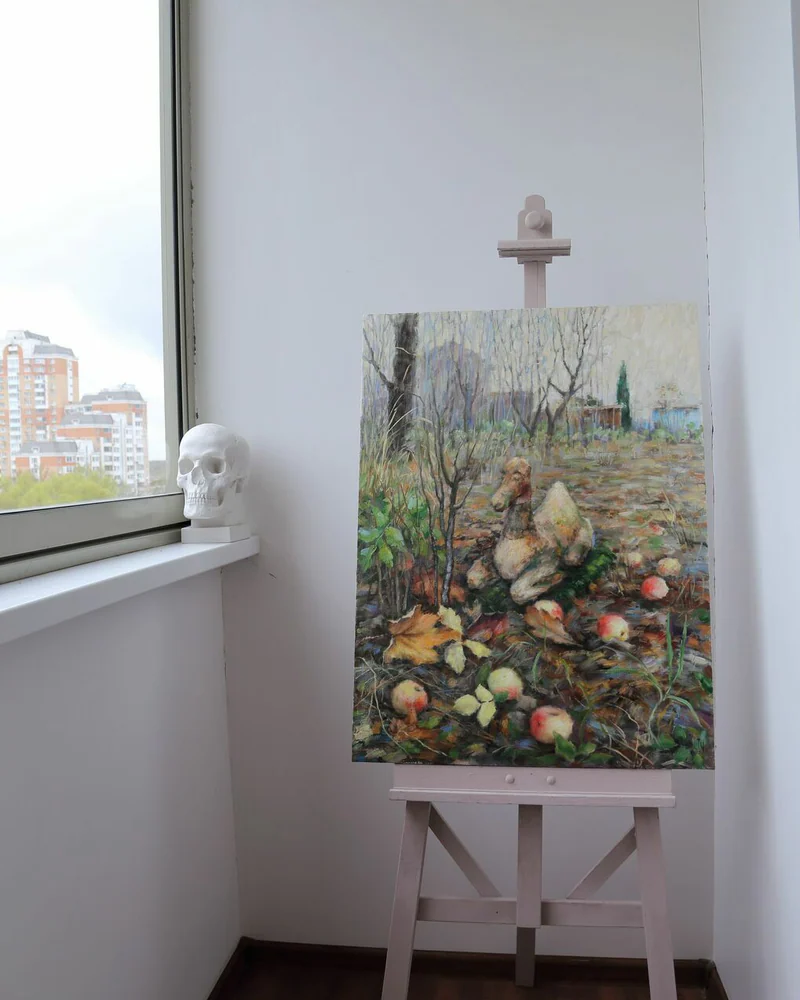 Осенний страж. Картина холст масло