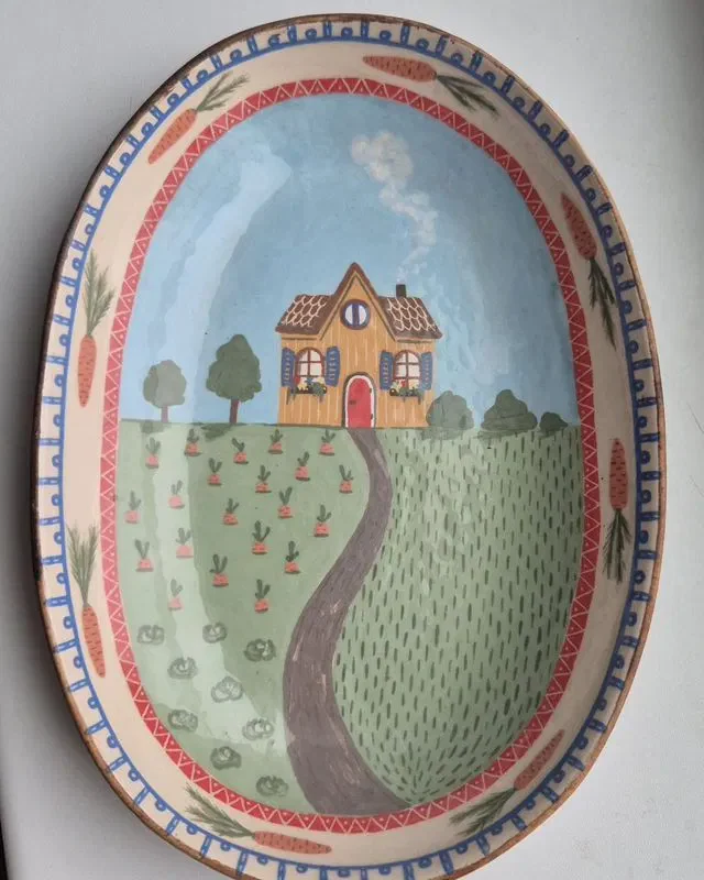 Тарелка с домиком