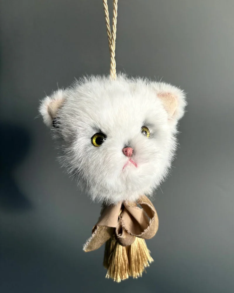 Котёнок — ёлочная и интерьерная игрушка, белый — Основной