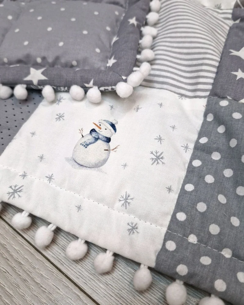 Лоскутное покрывало "Снеговики"
